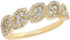 ESTATE .50CT DIAMOND 14KT YELLOW GOLD 3D PAVE MULTI LEAF SEMI ETERNITY FUN RING