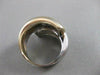ANTIQUE FANCY 17MM WIDE 14KT WHITE YELLOW GOLD LOVE COCKTAIL RING BAND #19270