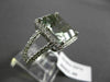 ESTATE LARGE 8.35CT DIAMOND & AAA GREEN AMETHYST 14K WHITE GOLD DOUBLE BAND RING