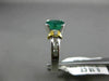 ESTATE .83CT DIAMOND & EMERALD 14K TWO TONE GOLD OVAL SEMI BEZEL ENGAGEMENT RING