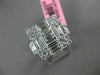 LARGE 2.18CT ROUND & BAGUETTE DIAMOND 18K WHITE GOLD 3D SQUARE PROMISE LOVE RING
