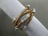 ESTATE .16CT DIAMOND 18KT WHITE & ROSE GOLD 3D MULTI ROW CRISS CROSS MESH RING