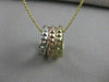 ESTATE 14KT WHITE & YELLOW & ROSE GOLD  ROUND FILIGREE PENDANT & CHAIN #21381