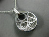 ESTATE 2.51CT DIAMOND & SAPPHIRE 18KT WHITE & BLACK GOLD TEAR DROP SWIRL PENDANT