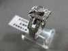 ANTIQUE WIDE .95CT DIAMOND 14KT WHITE GOLD SQUARE HALO ENGAGEMENT RING #15892