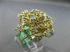 ESTATE EXTRA LARGE .23CT DIAMOND 18KT TWO TONE GOLD 3D HANDCRAFTED FLOWER RING