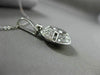 ANTIQUE .85CT ROUND DIAMOND 18KT WHITE GOLD CIRCLE SOLITAIRE PENDANT CHAIN #6403
