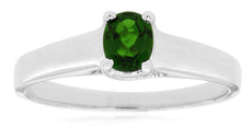 0.42CT AAA RUSSALITE 14K WHITE GOLD CLASSIC OVAL LUCIDA SOLITAIRE ENGAGEMENT RING