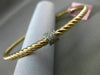 ESTATE .35CT DIAMOND 14KT WHITE & ROSE GOLD CIRCLE OF LIFE ROPE BANGLE BRACELET