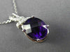 ESTATE 2.39CT DIAMOND & AAA AMETHYST 14K WHITE GOLD 3D OVAL BOW FLOATING PENDANT