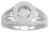 ESTATE .25CT DIAMOND 14KT WHITE GOLD ROUND CLUSTER MULTI ROW SEMI ETERNITY RING