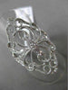 ESTATE LARGE .26CT DIAMOND 14KT WHITE GOLD OPEN FILIGREE MILGRAIN COCKTAIL RING
