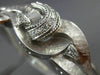 ANTIQUE WIDE .22CT OLD MINE DIAMOND 14KT WHITE GOLD SWIRL BANGLE BRACELET #22146
