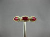 ESTATE .71CT DIAMOND & AAA RUBY 14K YELLOW GOLD 3D HALO WEDDING ANNIVERSARY RING