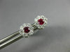ESTATE .63CT DIAMOND & AAA RUBY 18KT WHITE GOLD 3D CLUSTER FLOWER STUD EARRINGS