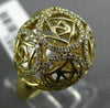 ESTATE WIDE .55CT DIAMOND 14KT YELLOW GOLD 3D OPEN FILIGREE DOME SHAPE FUN RING