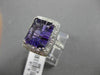 ESTATE LARGE 4.96CTW DIAMOND & AAA AMETHYST 14KT WHITE GOLD FILIGREE HALO RING
