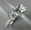 ESTATE 1.08CT DIAMOND 14KT W SEMI MOUNT FILIGTEE 3 STONE ENGAGEMENT RING #1399