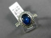 ESTATE 1.82CT DIAMOND & AAA SAPPHIRE 14K WHITE GOLD OVAL 3D HALO ENGAGEMENT RING