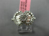 ESTATE 1.04CT ROUND BAGUETTE DIAMOND 18KT WHITE GOLD 3D DOUBLE HEART FLOWER RING