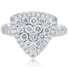 WIDE 1.73CT DIAMOND 14KT WHITE GOLD 3D ROUND TRIANGULAR PAVE TRILLION FUN RING