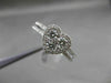 ESTATE LARGE .75CT DIAMOND 18KT WHITE GOLD DOUBLE BAND 3 DIMENSIONAL HEART RING
