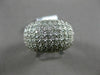 ESTATE WIDE 1.10CT DIAMOND 14K WHITE GOLD MULTI ROW DOME SHAPED ANNIVERSARY RING