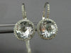 ESTATE LARGE 6.0CT CZ 14KT WHITE GOLD 3D ROUND HALO LEVERBACK HANGING EARRINGS