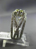 WIDE 1.30CT WHITE & FANCY YELLOW DIAMOND 18KT WHITE GOLD CRISS CROSS FLOWER RING