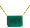 3.15CT AAA EMERALD 18KT YELLOW GOLD CLASSIC EMERALD CUT SOLITAIRE LOVE NECKLACE
