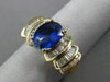 ESTATE 4.20CT DIAMOND & AAA SAPPHIRE 14KT YELLOW GOLD MULTI ROW ENGAGEMENT RING