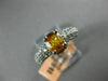 ESTATE 2CT DIAMOND & AAA YELLOW SAPPHIRE 14KT WHITE GOLD 3D OVAL ENGAGEMENT RING