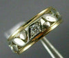 ANTIQUE .35CT DIAMOND 14K WHITE YELLOW GOLD FILIGREE ETERNITY WEDDING RING 21370
