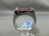 ESTATE 2.06CT DIAMOND & RUBY 18KT WHITE GOLD RECTANGULAR HANDCRAFTED MENS RING