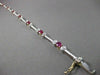 ANTIQUE WIDE 2.80CT DIAMOND & AAA RUBY 14KT TWO TONE GOLD TENNIS BRACELET #1456