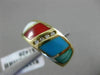 ESTATE WIDE .07CT DIAMOND & MULTI COLOR QUARTZ 14KT WHITE GOLD MULTI SHAPE RING