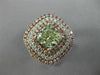 GIA LARGE 2.69CT MULTI COLOR DIAMOND 18KT WHITE & ROSE 3D SQUARE ENGAGEMENT RING