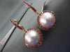 LARGE 1.60CT AAA AMETHYST & PINK SOUTH SEA PEARL 18KT ROSE GOLD HANGING EARRINGS