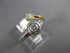 WIDE .36CT DIAMOND 18KT WHITE & YELLOW GOLD 3D TWO STONE BEZEL LOVE RING #1108
