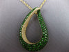 LARGE 4.81CT DIAMOND & AAA TSAVORITE 18K YELLOW GOLD MULTI ROW TEAR DROP PENDANT