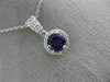 ESTATE 1.02CT DIAMOND & AAA AMETHYST 14KT WHITE GOLD 3D PAVE HALO ROUND PENDANT