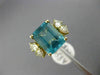 ESTATE LARGE 4.50CT DIAMOND & AAA BLUE APATITE 14KT YELLOW GOLD ENGAGEMENT RING