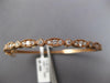 1.3CT DIAMOND 14K ROSE GOLD ROUND & MARQUISE SHAPE SEMI ETERNITY BANGLE BRACELET