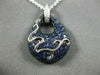 ESTATE 2.51CT DIAMOND & SAPPHIRE 18KT WHITE & BLACK GOLD TEAR DROP SWIRL PENDANT