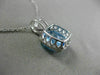 ESTATE 3.08CT DIAMOND & BLUE TOPAZ 14KT WHITE GOLD SQUARE HALO FLOATING PENDANT