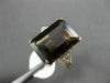 ESTATE LARGE 6.02CT DIAMOND SMOKY TOPAZ 14K YELLOW GOLD 3 STONE ENGAGEMENT RING