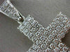 ESTATE MASSIVE 15CT ROUND DIAMOND PLATINUM HANDCRAFTED MULTI ROW CROSS PENDANT