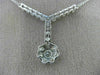 ESTATE LARGE 1.75CT DIAMOND 14KT WHITE GOLD FLOWER CLUSTER LARIAT LOVE NECKLACE