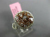 ESTATE GIA 1.86CT MULTI COLOR DIAMONDS 18K 2 TONE GOLD HEART & LOVE CLUSTER RING
