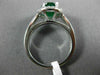 LARGE 3CT DIAMOND & AAA COLOMBIAN EMERALD 14K WHITE GOLD 3D HALO ENGAGEMENT RING